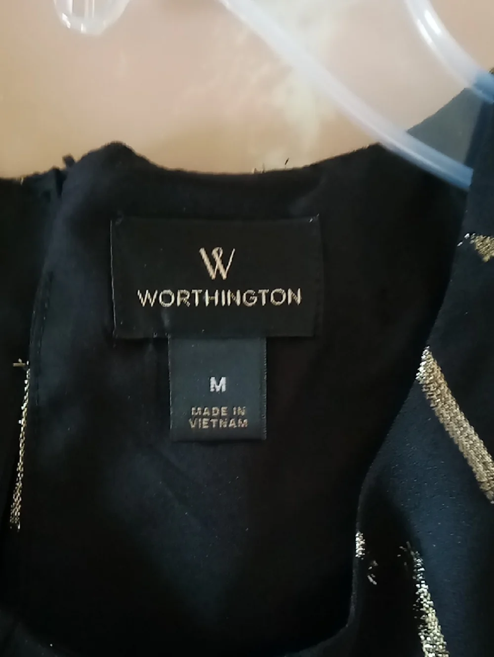 Worthington Black Sleeveless Camisole with Gold Metallic Accents - Picture 4 of 5